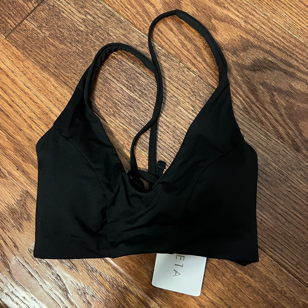 NWT black crossback triangle Athleta bikini top